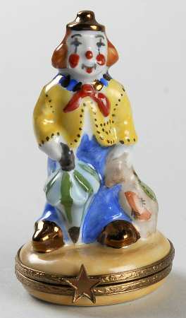 PEINT MAIN LIMOGES BOX Circus Clown - No Box 443