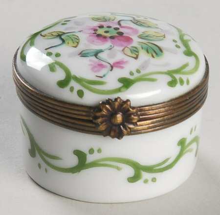 PEINT MAIN LIMOGES BOX Flower Box-Round - No Box