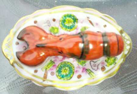 PEINT MAIN LIMOGES BOX Lobster - No Box