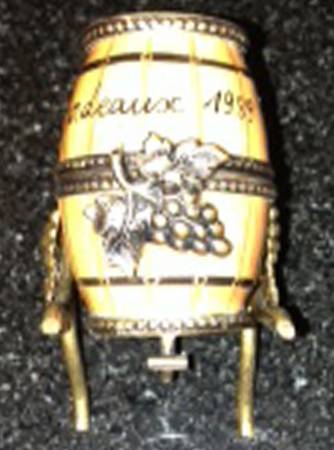PEINT MAIN LIMOGES BOX Bordeaux Barrel - No Box