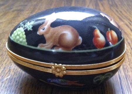 PEINT MAIN LIMOGES BOX Rabbit With Vegetables - No Box