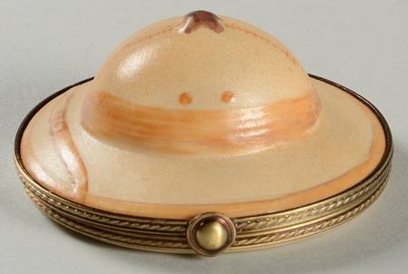 PEINT MAIN LIMOGES BOX Safari Hat - No Box