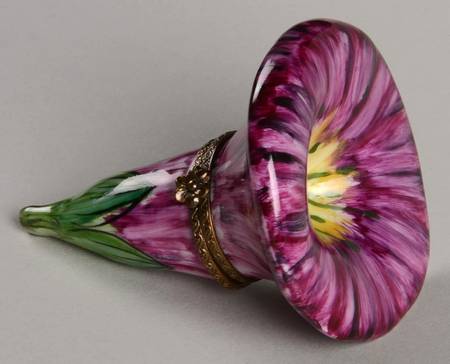 PEINT MAIN LIMOGES BOX Purple Morning Glory - No Box