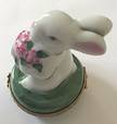 PEINT MAIN LIMOGES BOX Bunny With Flowers - No Box