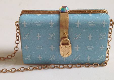 PEINT MAIN LIMOGES BOX Handbag With Phone Liptick & Glasses - No Box
