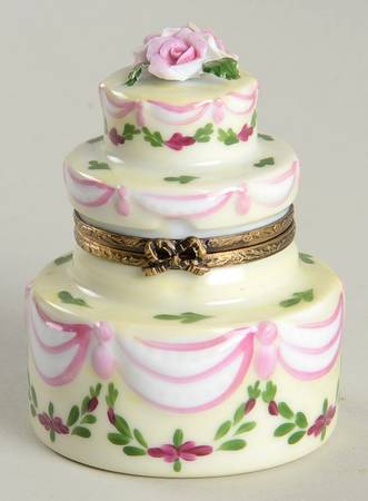 PEINT MAIN LIMOGES BOX Wedding Cake - No Box