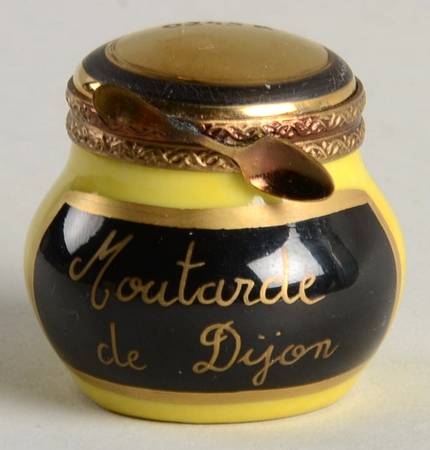 PEINT MAIN LIMOGES BOX Mustard Jar - No Box