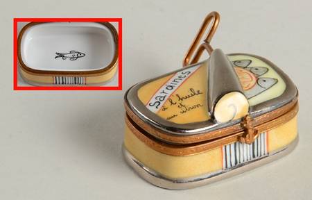 PEINT MAIN LIMOGES BOX Sardines - No Box