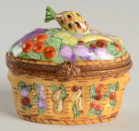 PEINT MAIN LIMOGES BOX Fruit Basket - No Box