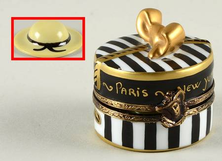 PEINT MAIN LIMOGES BOX Hat Box-2 Piece Set - Nb624, No Box