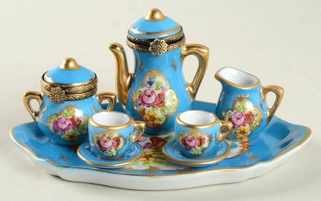 PEINT MAIN LIMOGES BOX Tea Set-Set Of 5 - No Box