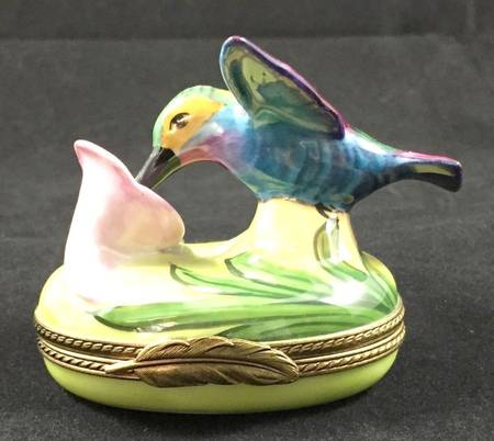 PEINT MAIN LIMOGES BOX Hummingbird - Nb654, No Box