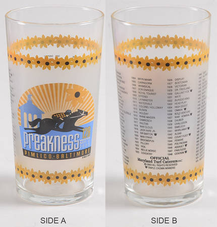 Preakness Glassware 2003 128th Running - No Box