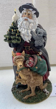 Reflections of Christmas-Figurine Aussie Santa And Boomer - Boxed