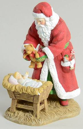 Reflections of Christmas-Figurine Santa  And The Christ Child - Boxed