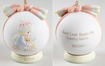 Annual Porcelain Ball Ornament Your Love Keeps Me Toasty Warm - Boxed