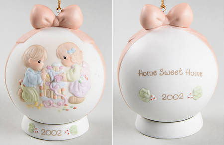 Annual Porcelain Ball Ornament Home Sweet Home - Boxed