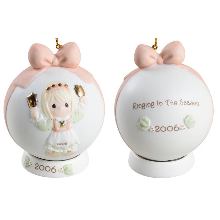 Annual Porcelain Ball Ornament Ringing In The Season - Boxed