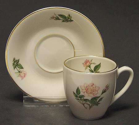 The American Rose Society-Cup & Saucer Peaches 'n Cream - Boxed