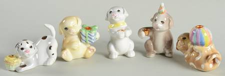 Princess House Giftware Birthday Puppy Candleholder/Cake Holders - Boxed
