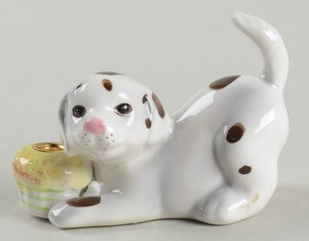 Princess House Giftware White W/ Brown Spots - No Box