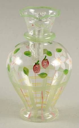 Princess House Giftware Oil Lamp Vase/Grn * Floral - No Box