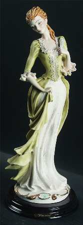 Pascal Capodimonte Figurines Lady W/ Green Dress - With Box