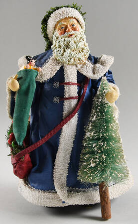 Through the Decades Santa With Blue Robe Circa 1910 - Boxed