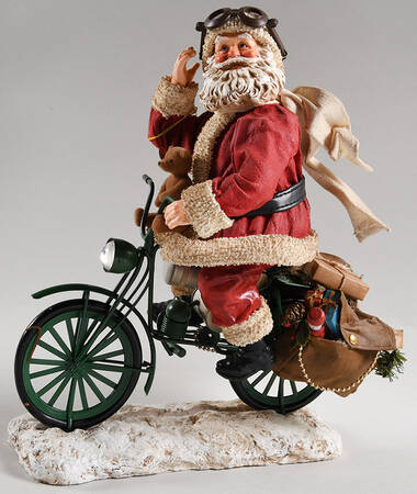 Christmas Traditions Santa On Motorbike - Boxed