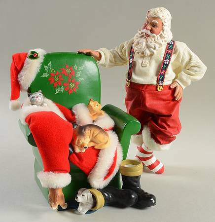 Santa and His Pets Make Room For Santa-Set Of 2 - Boxed
