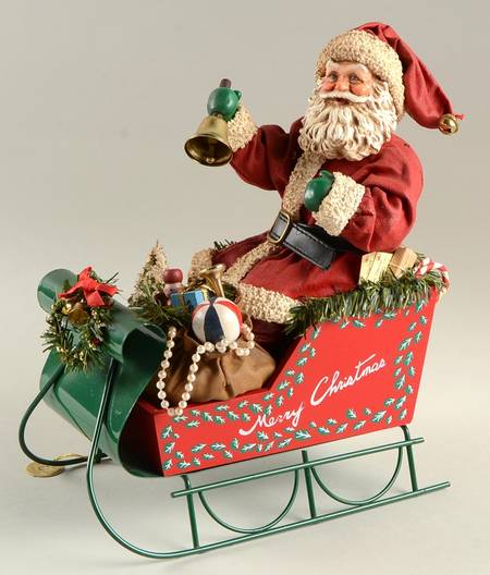 Christmas Traditions Santa On Sleigh-Musical - Boxed