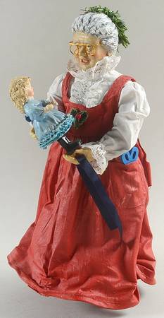 Through the Decades Mrs Claus With Doll Circa 1950 - No Box