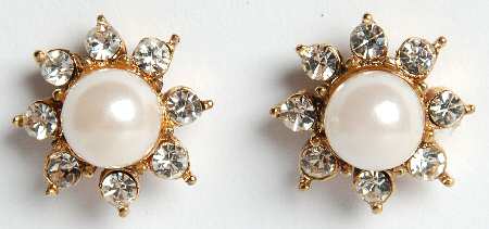 Princess House Jewelry Crystal Petal & Faux-Earrings - No Box