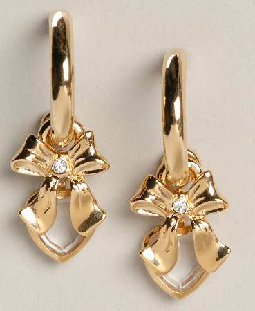 Princess House Jewelry Crystal Charm Hoop Earrings - No Box
