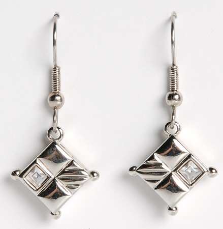 Princess House Jewelry Silvertone Charm Wire-Earrings - No Box