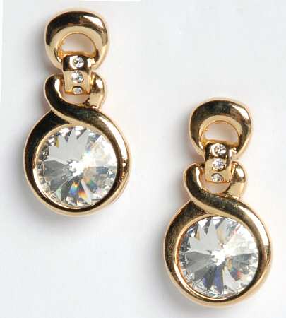 Princess House Jewelry Rivoli Drop Post Earrings - No Box