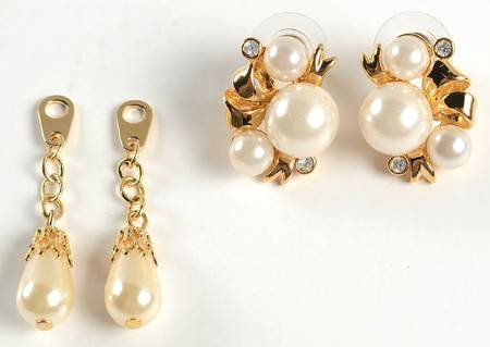Princess House Jewelry Pearl Cluster Post Earring - No Box