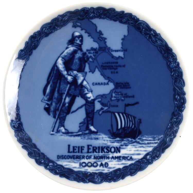 Porsgrund Plates Leif Erikson Discoverer Of America 1000  - Boxed
