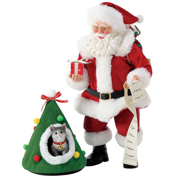 Santa and His Pets Cat Tree-Ts - Boxed