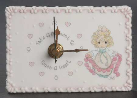 Precious Moments Mini Desk Clocks Girl With Hearts - Boxed