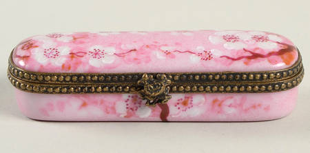 Limoges Boxes Cherry Blossom Oblong Case - No Box