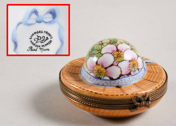 Limoges Boxes Straw Hat - Strawberry - No Box