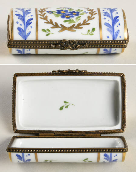 Limoges Boxes Oval Blue Green Gold Box - No Box
