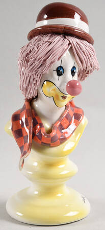 Lino Zampiva Figurines Clown Bust- Derby Hat Pink Hair - Boxed