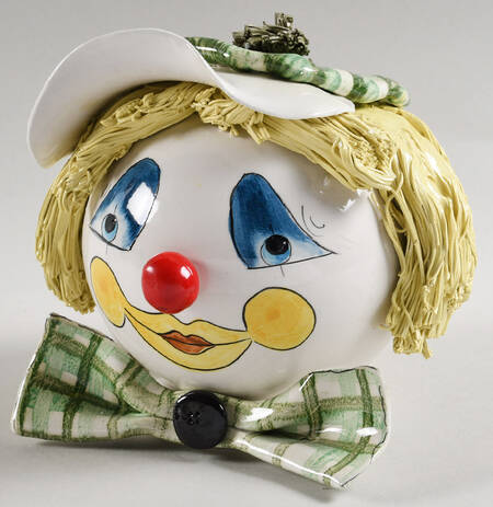 Lino Zampiva Figurines Clown Head Yellow Hair - No Box