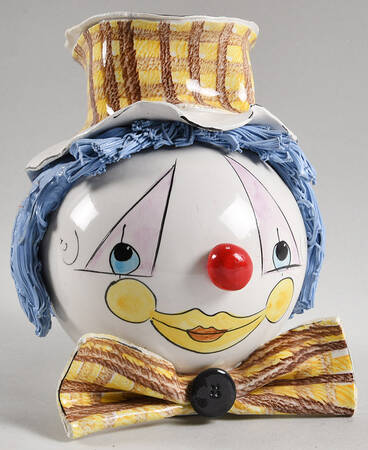 Lino Zampiva Figurines Clown Head Blue Hair - Boxed