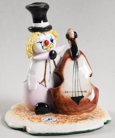 Lino Zampiva Figurines Clown With Bass - No Box