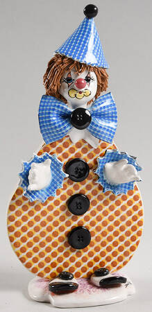 Lino Zampiva Figurines Clown Flat-Buttons&Polka Dots Brown - No Box