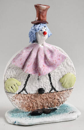 Lino Zampiva Figurines Clown Flat With Pink Bib - No Box