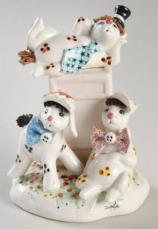 Lino Zampiva Figurines Dogs With Suitcase - Boxed